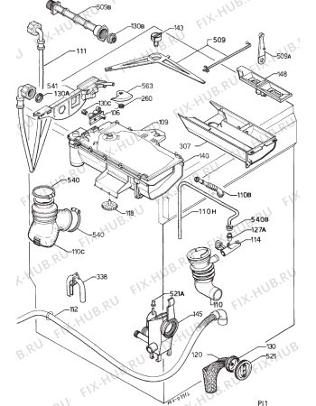 Взрыв-схема стиральной машины Electrolux EW830F - Схема узла Hydraulic System 272